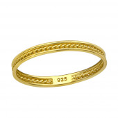 Inel din argint placat cu aur galben 18K model impletit DiAmanti DIA39168